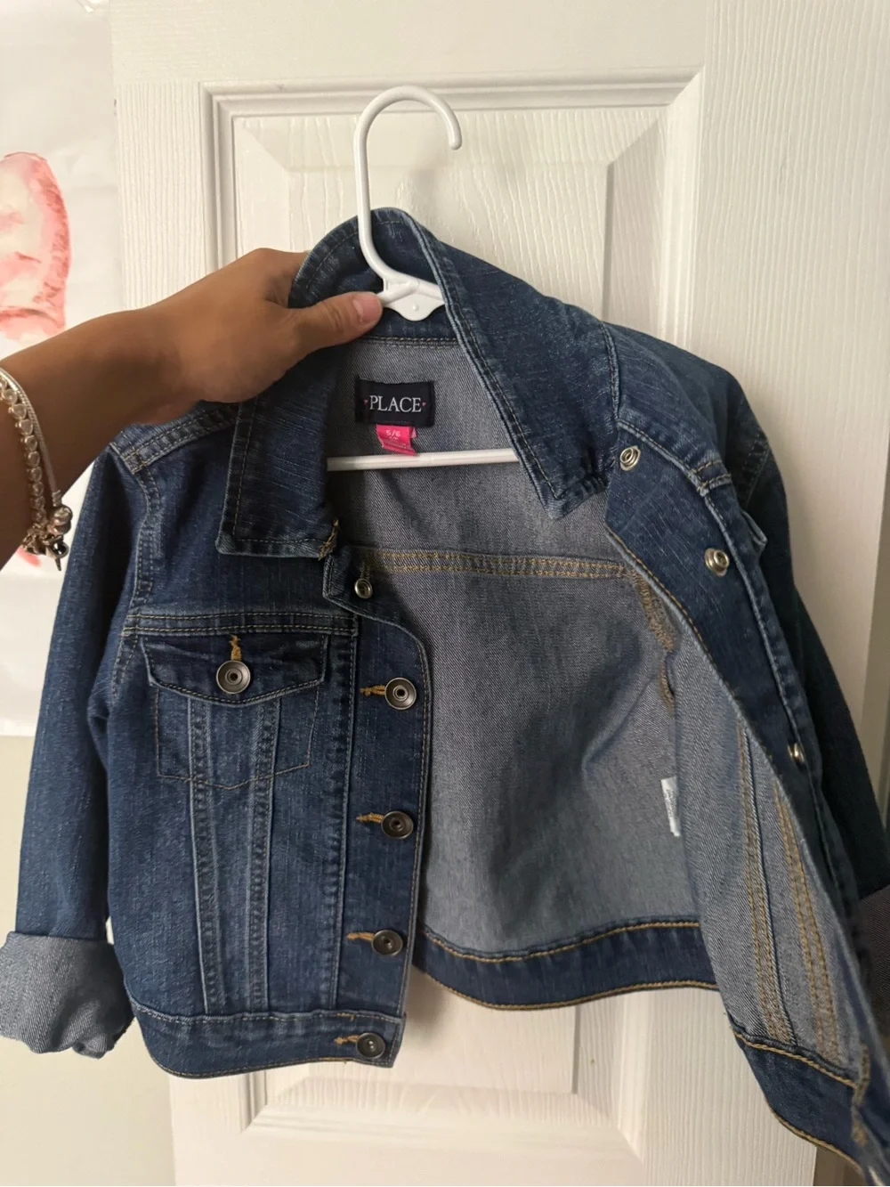 The Children's Place Girls Dark Wash Denim Jacket